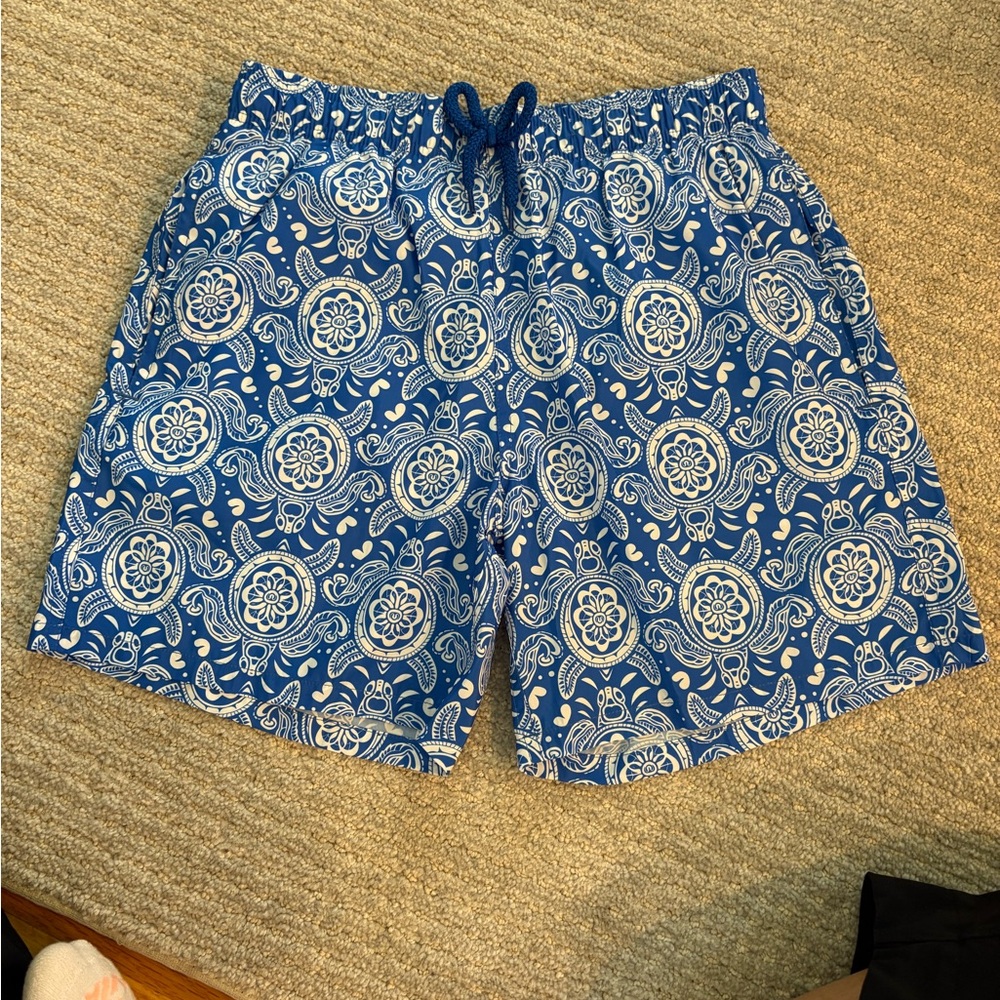Boy’s Blue Paisley Swim Trunks